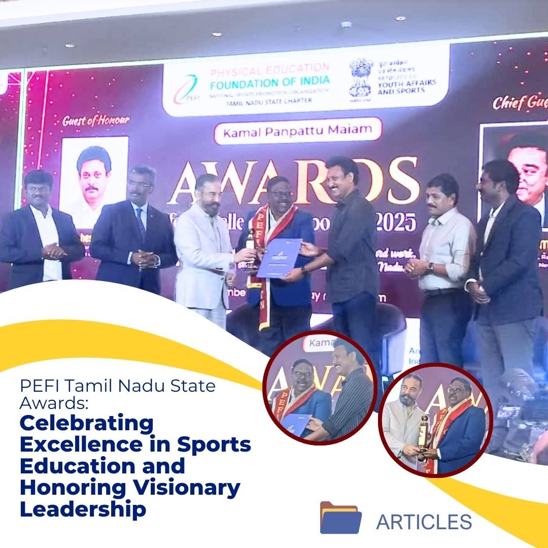 Mr. Meru M receiving the PEFI Sports Educationalist Award 2025