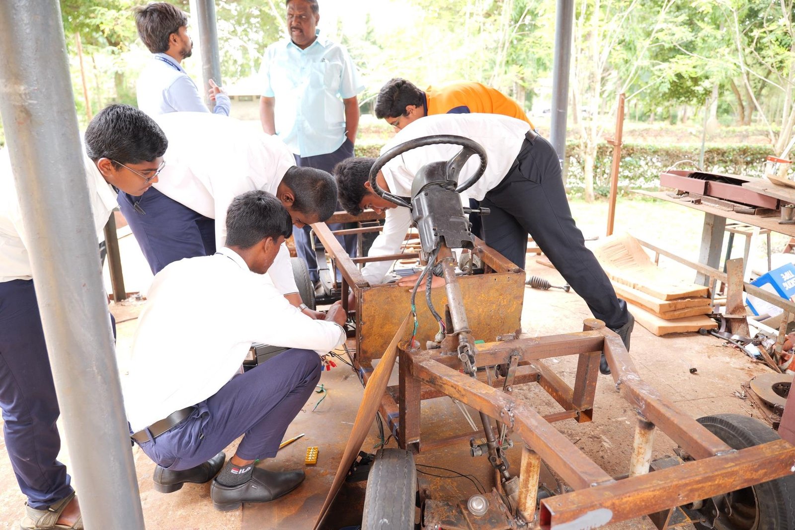 EV car v1.0 frame under construction