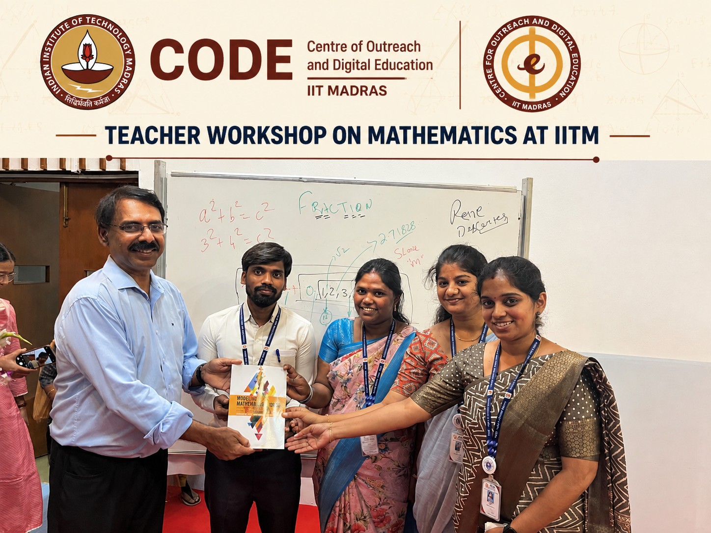 CODE, IIT Madras: Teacher Workshop on Mathematics at IITM. Dr. Padmanabhan Seshaiyer presenting his book, Modeling Mathematical Ideas, to MMS