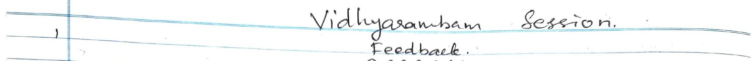 Handwritten VR Lab feedback note