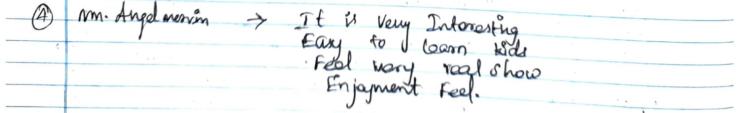 Handwritten VR Lab feedback note