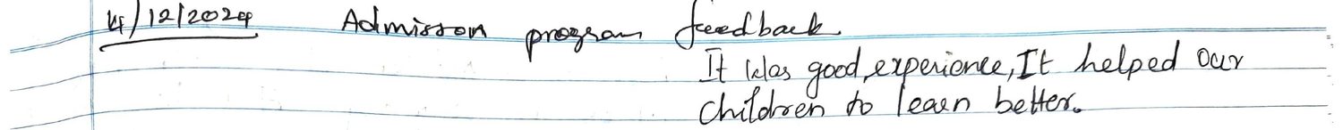 Handwritten VR Lab feedback note