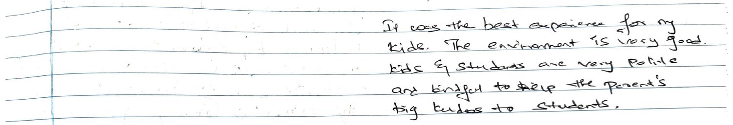 Handwritten VR Lab feedback note
