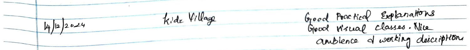 Handwritten VR Lab feedback note