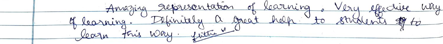 Handwritten VR Lab feedback note