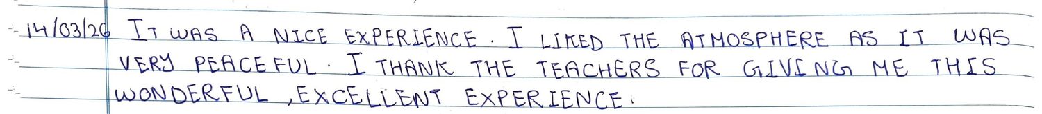 Handwritten VR Lab feedback note