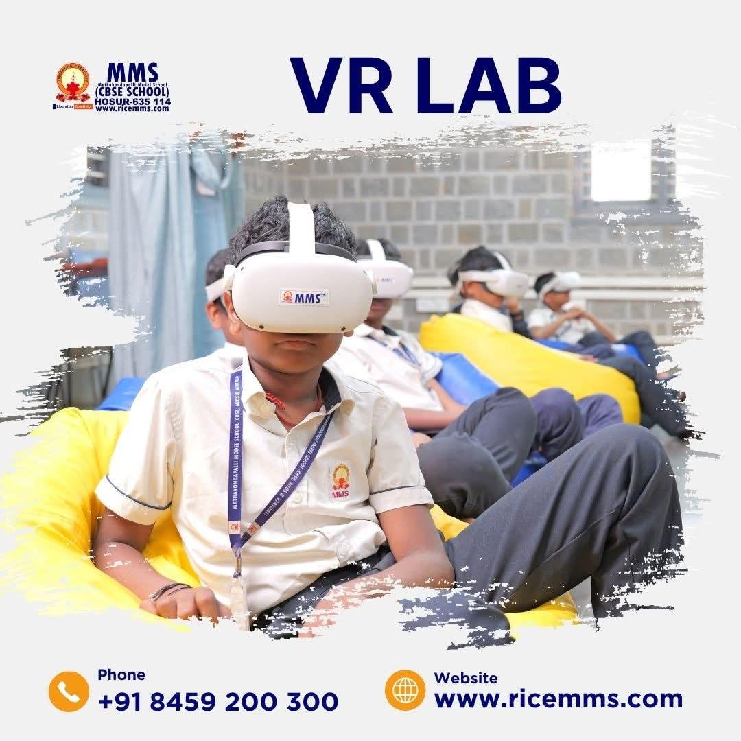 Students using VR headsets in the VR Lab